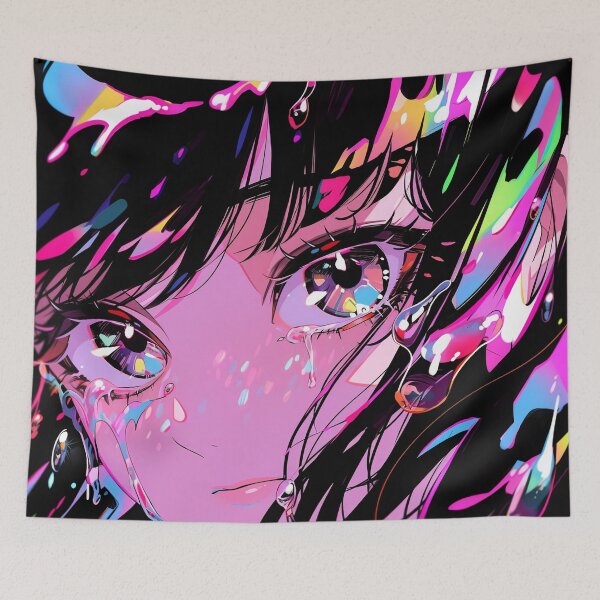 Item preview, Neon Glossy Dramatic Fantasy Anime Girl designed and sold by bubblegoth.