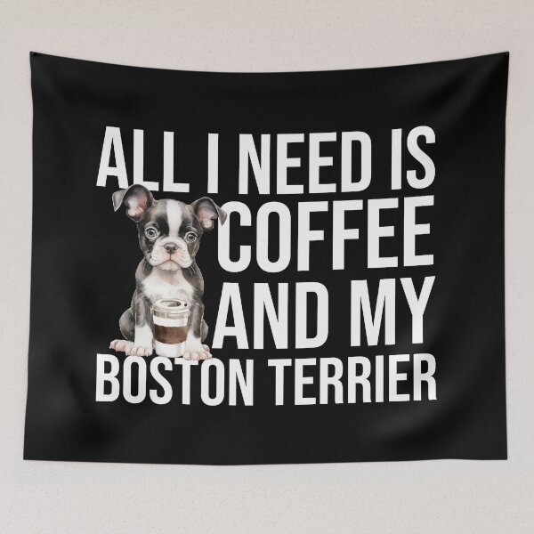 Item preview, Boston Terrier Puppy And Coffee designed and sold by TheAnimalZ00.