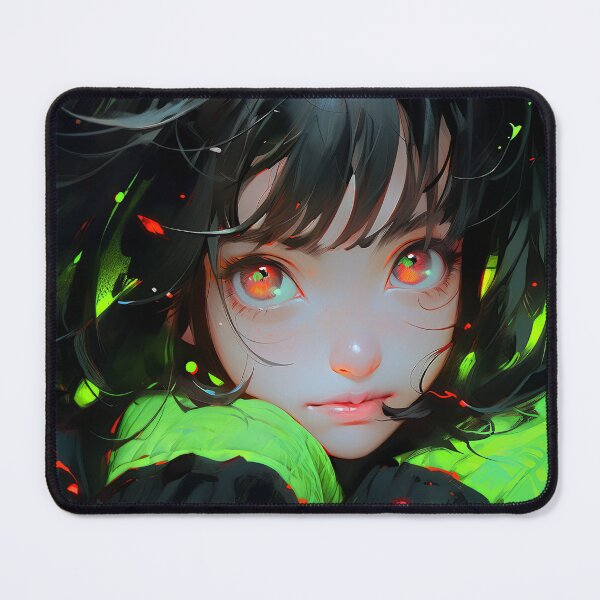 Item preview, Mysterious Emerald Glow Anime Girl designed and sold by bubblegoth.