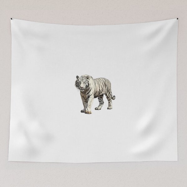 Item preview, Majestuoso tigre blanco en postura natural designed and sold by NatureSyllabus.