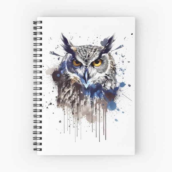 Item preview, Vibrant Owl With Blue Ink Splash Effect designed and sold by Amberjays.