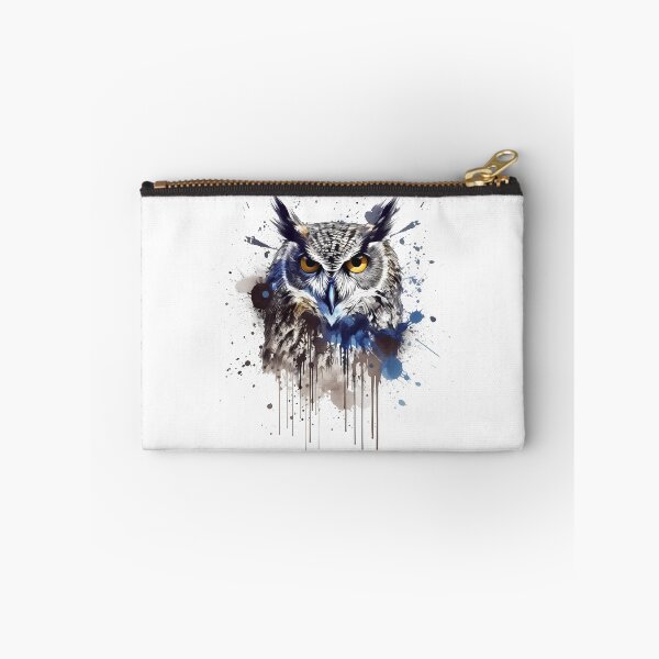 Item preview, Vibrant Owl With Blue Ink Splash Effect designed and sold by Amberjays.