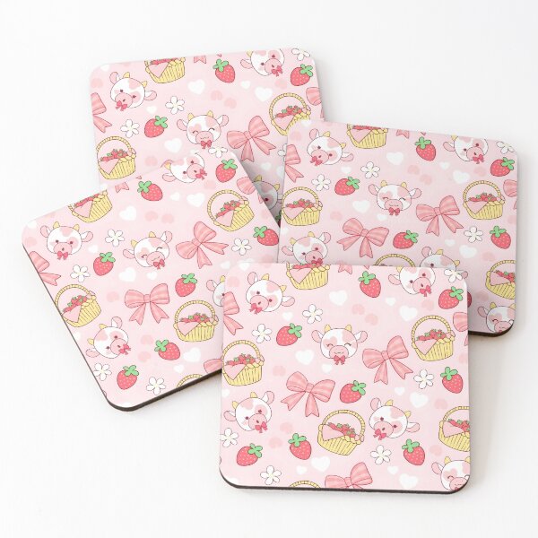 Item preview, Kawaii Strawberry Cow Background designed and sold by jennysselling.