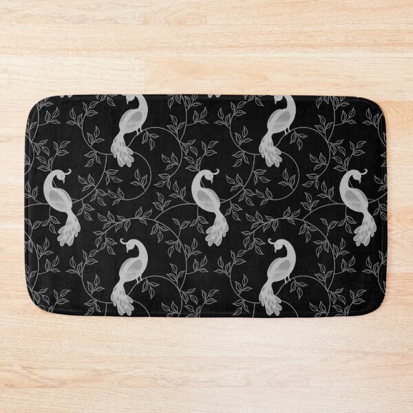 Item preview, White Peacock in Black with Vines designed and sold by CelCorDesigns.