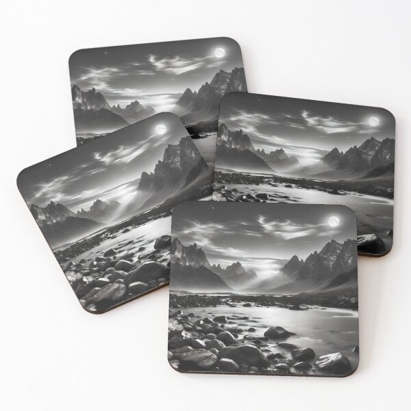 Item preview, Moonlit Majesty: Monochromatic HDR Evening Landscape designed and sold by ShadeScapeArt.
