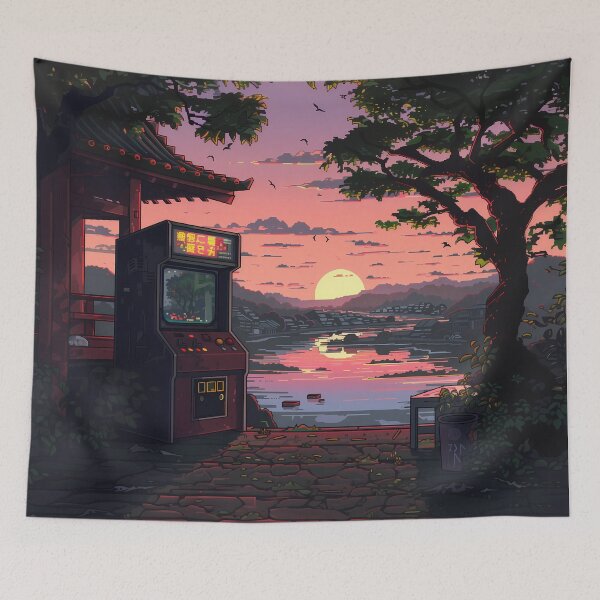 Item preview, Sunset on the Outdoor Arcade designed and sold by wyntera.