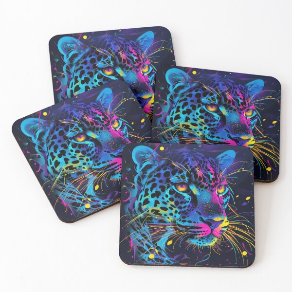 Item preview, Neon Leopard Hunting designed and sold by AM-Fine-Designs.