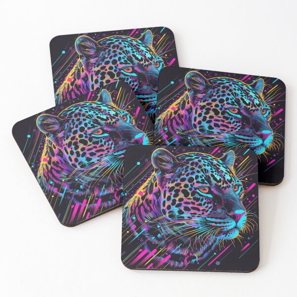 Item preview, Neon Leopard Hunting designed and sold by AM-Fine-Designs.