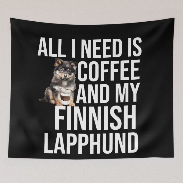 Item preview, Finnish Lapphund Puppy And Coffee designed and sold by TheAnimalZ00.