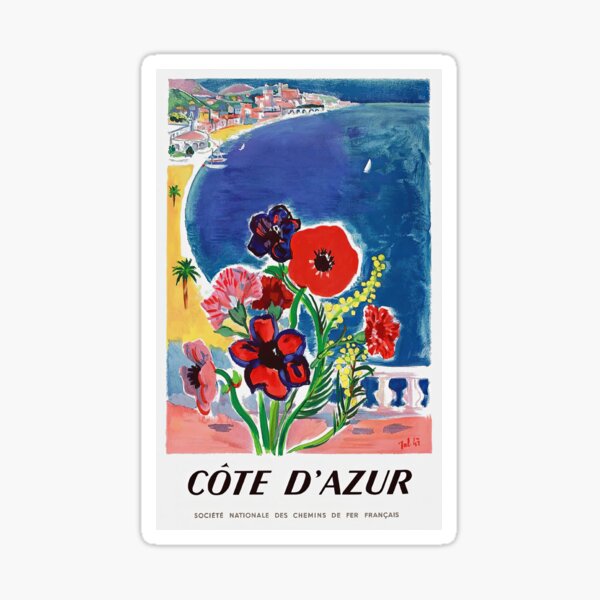 Item preview, 1947 Cote d'Azur French Riviera Poster |   Vintage World Travel  designed and sold by TeeARTHY.