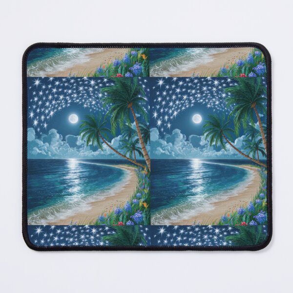 Item preview, Beach View. night beach, night sea, moonlit beach designed and sold by HikingGalleria.