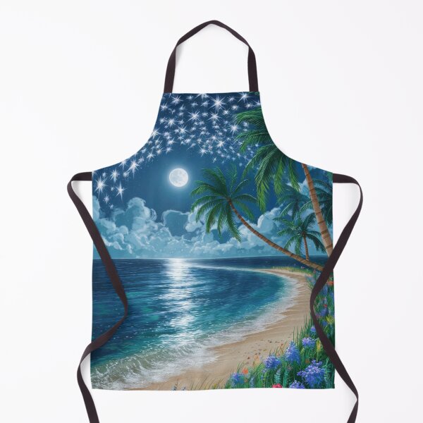 Artikelvorschau, Blick auf den Strand. Nachtstrand, Nachtmeer, mondbeschienener Strand entworfen und verkauft von HikingGalleria.