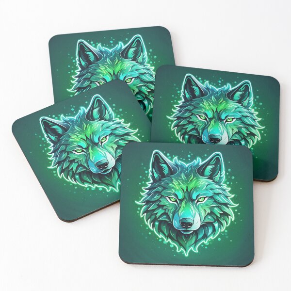 Item preview, Neon Emerald Wolf designed and sold by Gabriela McDaniel.