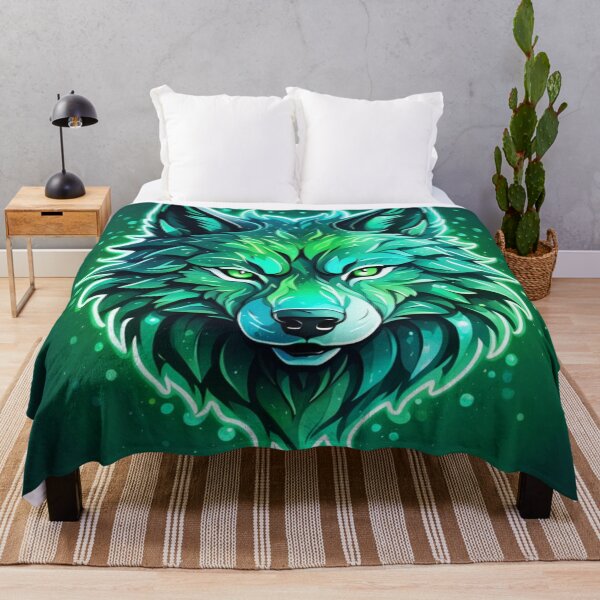 Item preview, Neon Emerald Wolf designed and sold by Gabriela McDaniel.