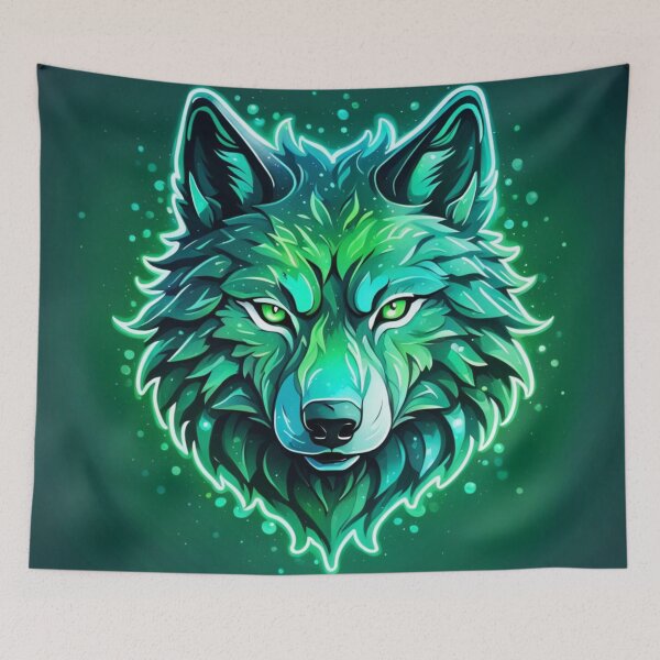 Item preview, Neon Emerald Wolf designed and sold by Gabriela McDaniel.