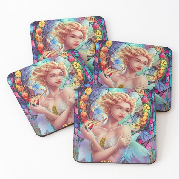 Item preview, Zodíaco Virgo. vitral, mujer celestial, niña caprichosa, diosa celestial, niña celestial designed and sold by ZodiacWonders.