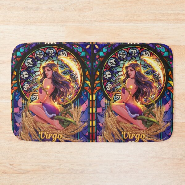 Item preview, Virgo Zodiac. stained glass, celestial woman, whimsical girl, celestial goddess, celestial girl designed and sold by ZodiacWonders.