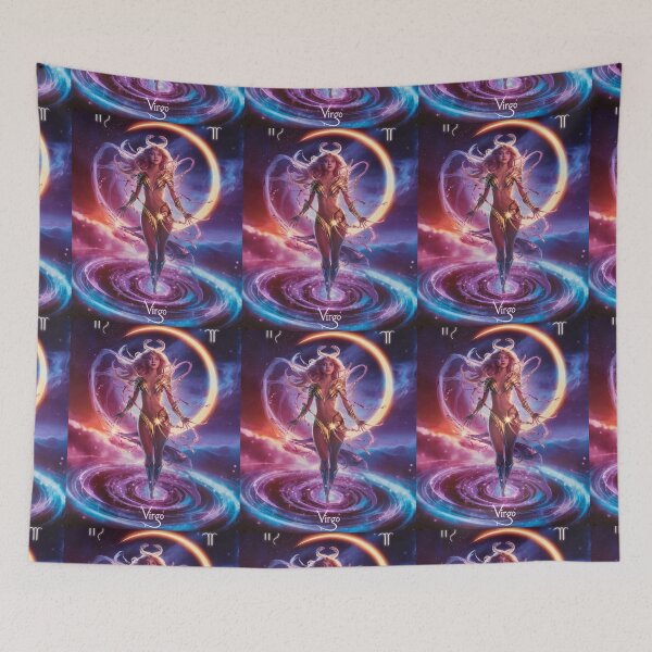 Item preview, Virgo Zodiac. celestial woman, whimsical girl, celestial goddess, celestial girl, sexy girl designed and sold by ZodiacWonders.