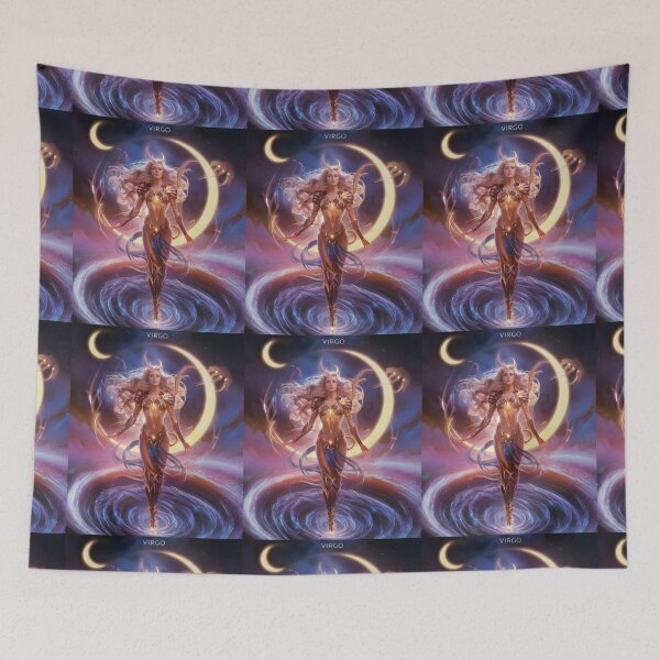Item preview, Virgo Zodiac. celestial woman, whimsical girl, celestial goddess, celestial girl, sexy girl designed and sold by ZodiacWonders.