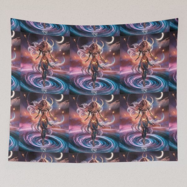Item preview, Virgo Zodiac. celestial woman, whimsical girl, celestial goddess, celestial girl, sexy girl designed and sold by ZodiacWonders.
