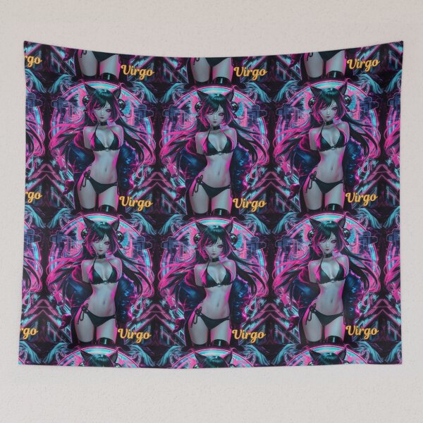 Item preview, Virgo Zodiac. cyberpunk style, celestial woman, whimsical girl, celestial goddess, celestial girl, sexy girl designed and sold by ZodiacWonders.
