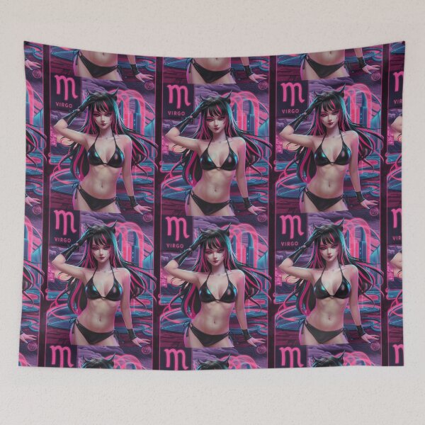 Item preview, Virgo Zodiac. cyberpunk style, celestial woman, whimsical girl, celestial goddess, celestial girl, sexy girl designed and sold by ZodiacWonders.