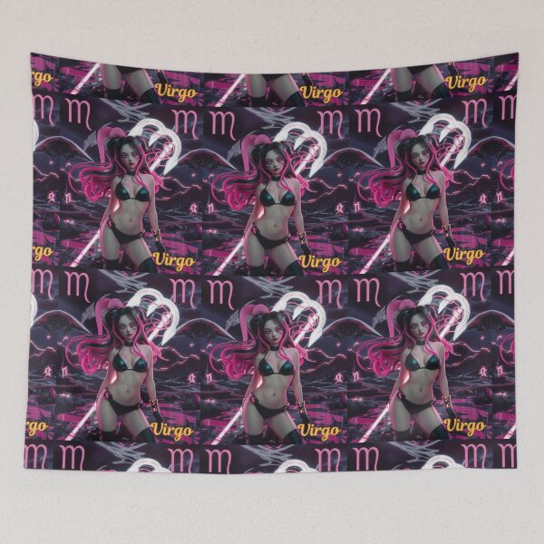 Item preview, Virgo Zodiac. cyberpunk style, celestial woman, whimsical girl, celestial goddess, celestial girl, sexy girl designed and sold by ZodiacWonders.