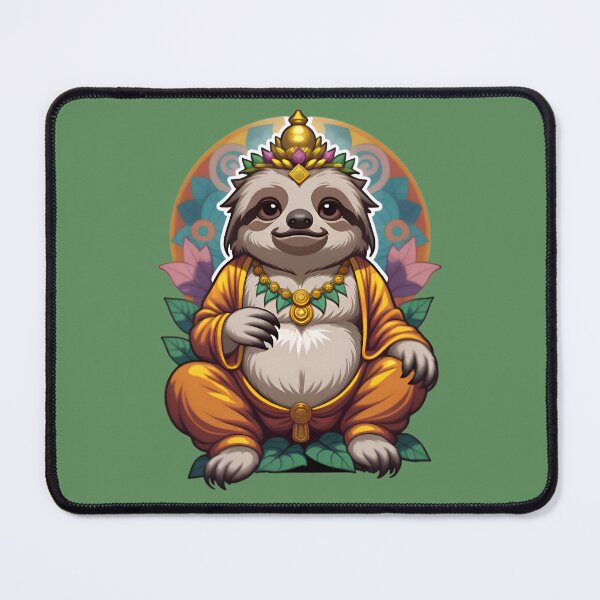 Item preview, Cute Funny Cartoon Sloth Buddha designed and sold by TheArtOfPat.