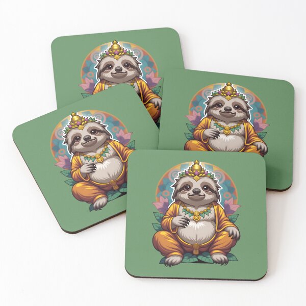 Item preview, Cute Funny Cartoon Sloth Buddha designed and sold by TheArtOfPat.