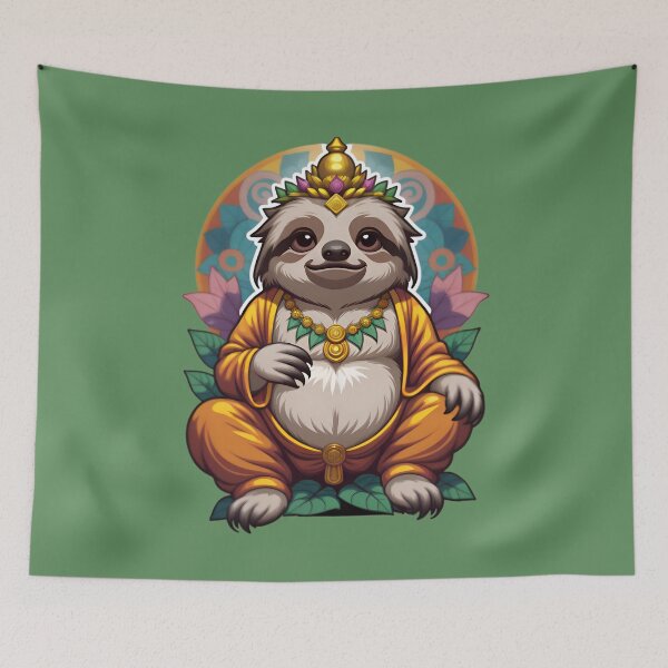 Item preview, Cute Funny Cartoon Sloth Buddha designed and sold by TheArtOfPat.