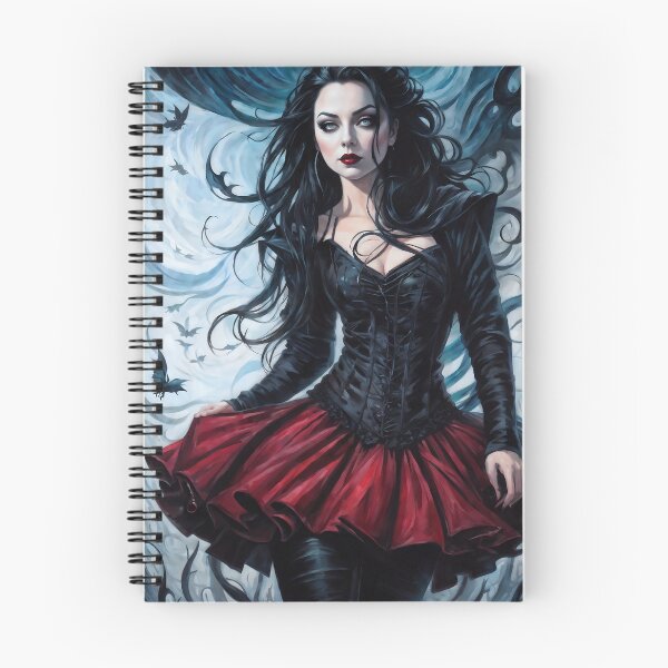 Item preview, Dark Haired Woman in Black and Red Corset designed and sold by MacabreVisions.