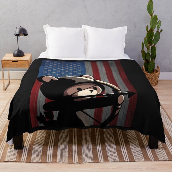 Item preview, Cute Bear USA Flag Archery designed and sold by TeddybearClub.