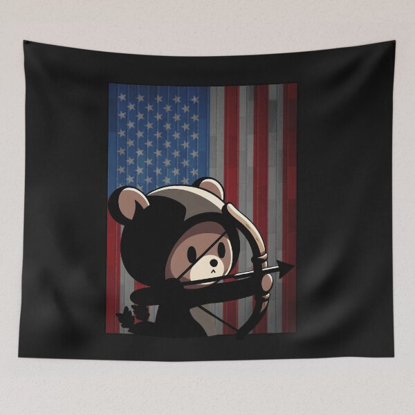 Item preview, Cute Bear USA Flag Archery designed and sold by TeddybearClub.