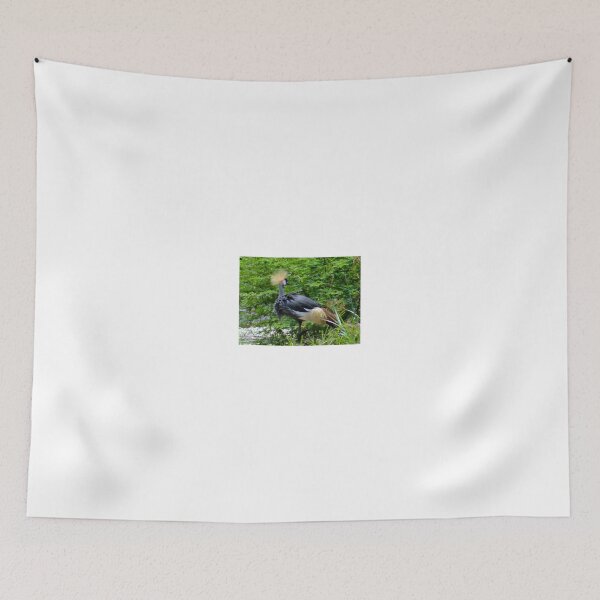 Item preview, side and rear profile of one grey crested crane designed and sold by exploramum.