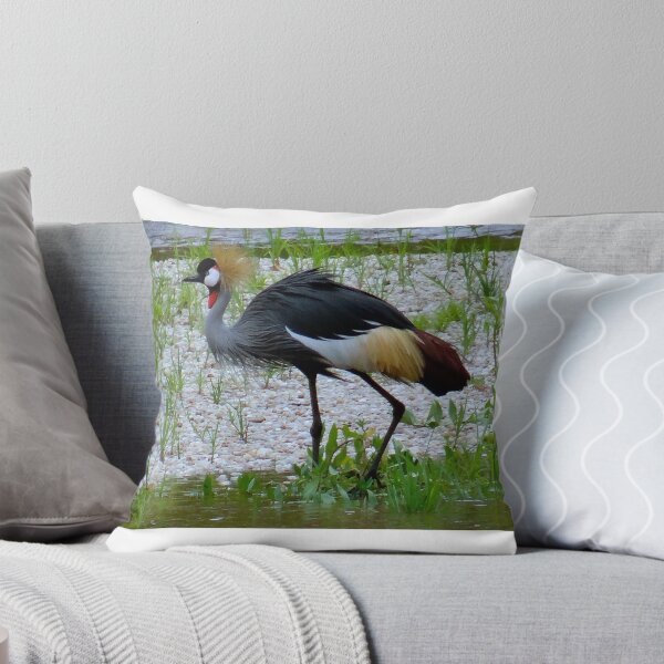Item preview, side profile of one grey crested crane designed and sold by exploramum.