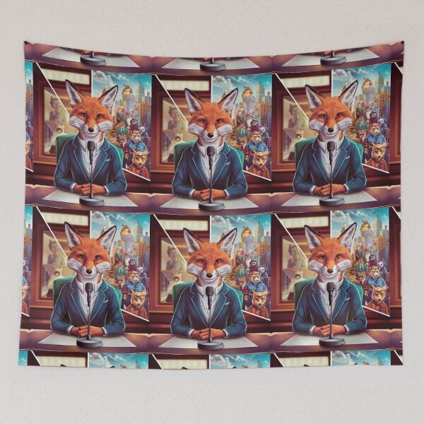 Item preview, Fox Portrait. news anchor, fox character, anthropomorphic fox designed and sold by FoxVibes.