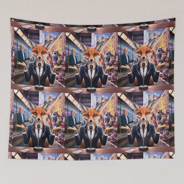 Item preview, Fox Portrait. news anchor, fox character, anthropomorphic fox designed and sold by FoxVibes.