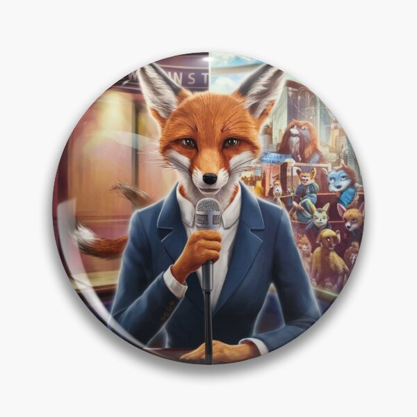 Artikelvorschau, Fuchsporträt. Nachrichtensprecher, Fuchsfigur, anthropomorpher Fuchs entworfen und verkauft von FoxVibes.