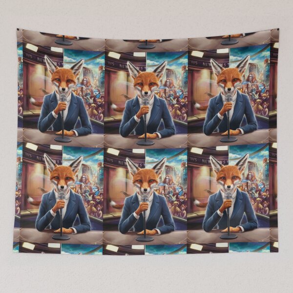 Item preview, Fox Portrait. news anchor, fox character, anthropomorphic fox designed and sold by FoxVibes.