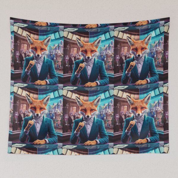 Item preview, Fox Portrait. news anchor, fox character, anthropomorphic fox designed and sold by FoxVibes.