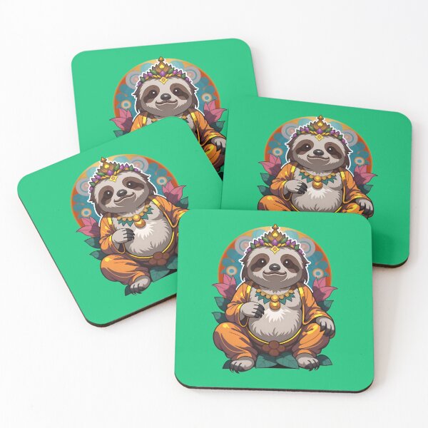 Item preview, Cute Funny Cartoon Sloth Buddha designed and sold by TheArtOfPat.