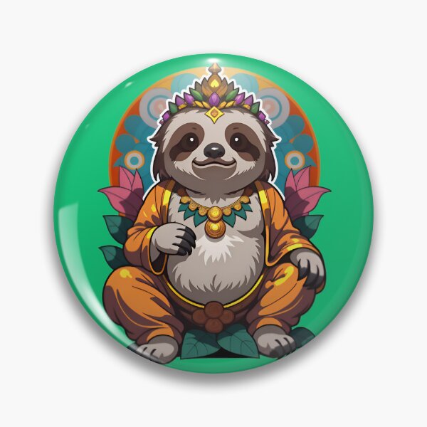 Artikelvorschau, Cute Funny Cartoon Sloth Buddha entworfen und verkauft von TheArtOfPat.