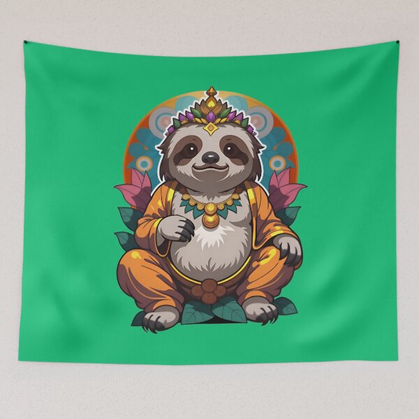 Item preview, Cute Funny Cartoon Sloth Buddha designed and sold by TheArtOfPat.