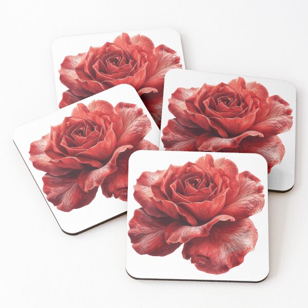Item preview,  "Blooming beauty - close-up of delicate details of red rose on white background" designed and sold by SBD-Shop.