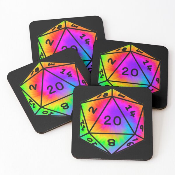Item preview, Rainbow Tie-dye D20 Critical Roll designed and sold by Solace Guard.
