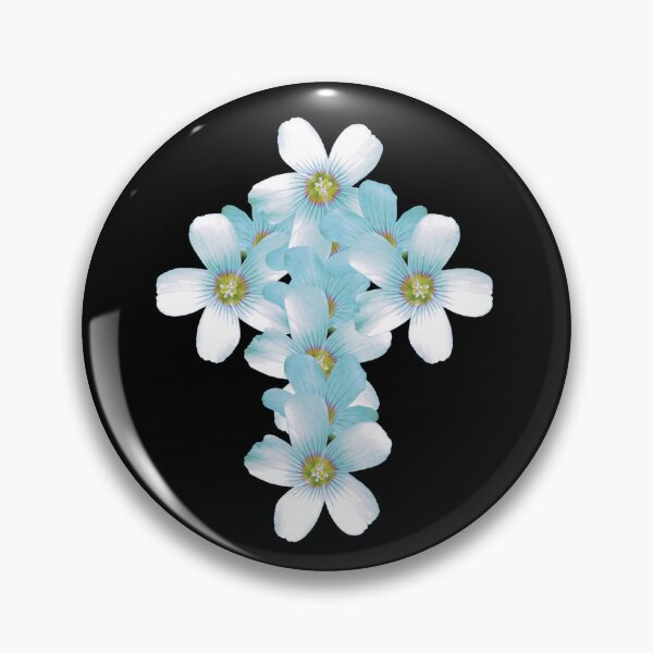 Item preview, Geometric Floral Crucifix Gothic Idea Light Aqua designed and sold by somersbyman.
