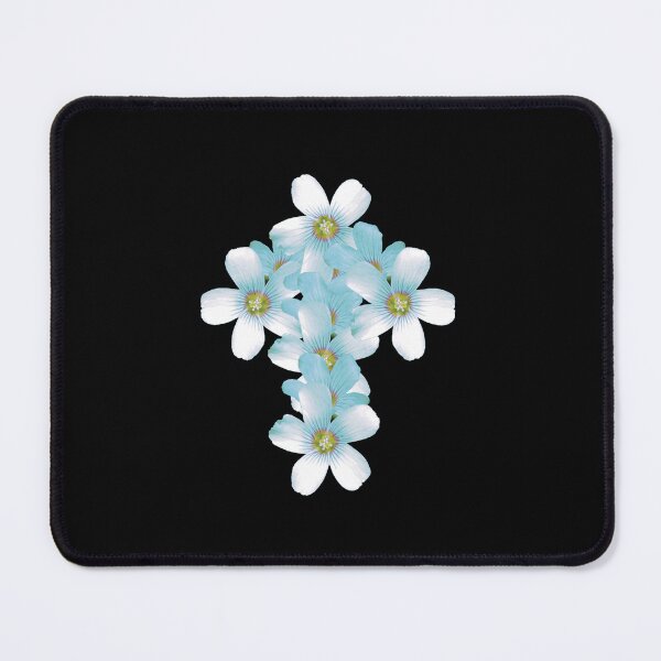 Item preview, Geometric Floral Crucifix Gothic Idea Light Aqua designed and sold by somersbyman.