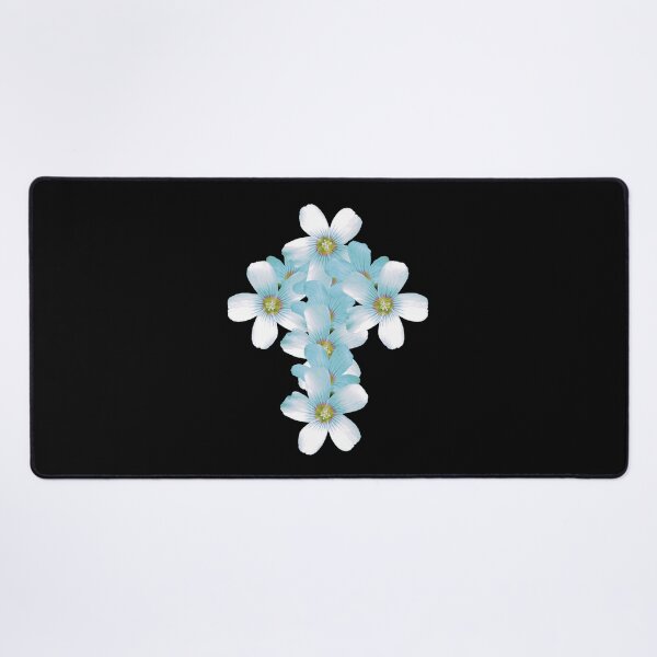 Item preview, Geometric Floral Crucifix Gothic Idea Light Aqua designed and sold by somersbyman.