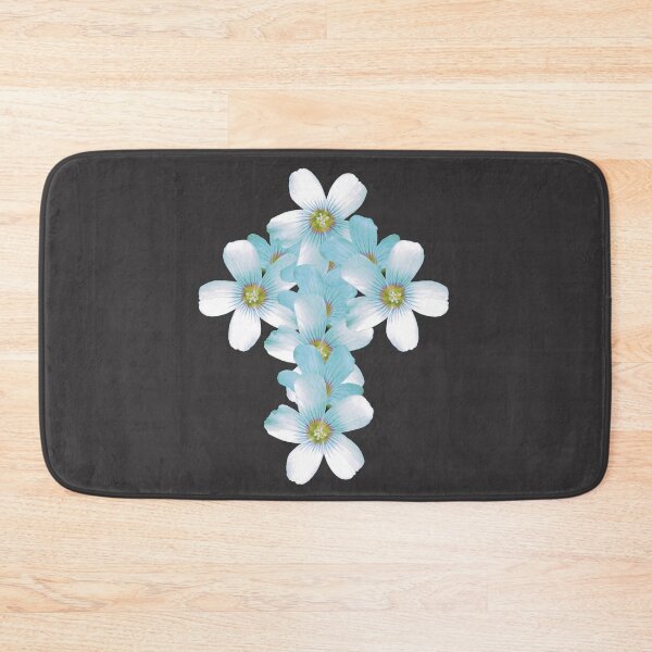 Item preview, Geometric Floral Crucifix Gothic Idea Light Aqua designed and sold by somersbyman.