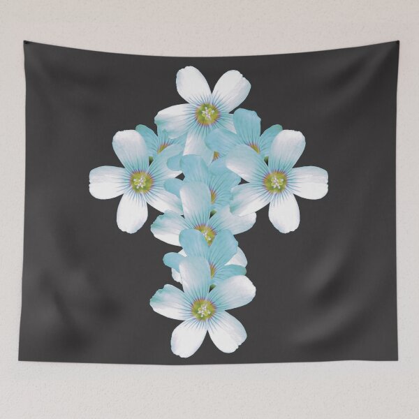 Item preview, Geometric Floral Crucifix Gothic Idea Light Aqua designed and sold by somersbyman.